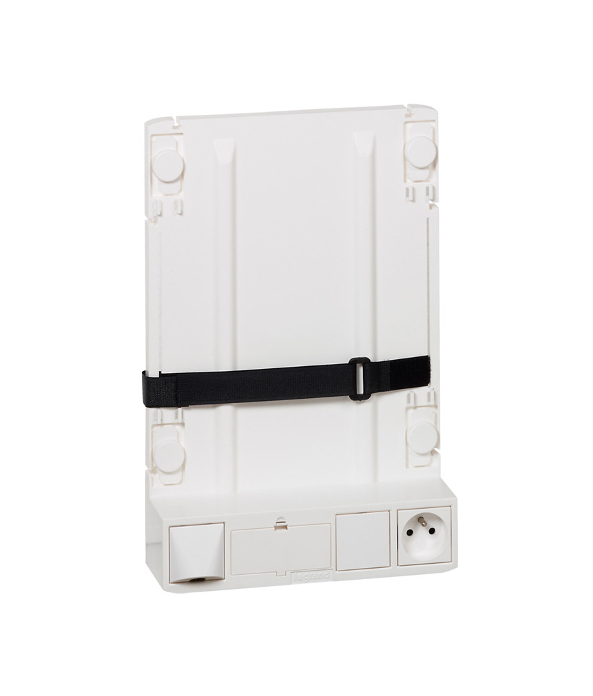 SUPPORT BOX OPERATEUR ADSL\/FIBRE AVEC 1X2P+T + 4 CORDONS DE LIAISON BOX\/COFFRET