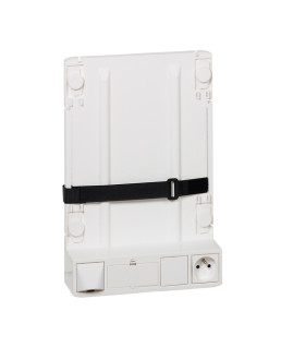 SUPPORT BOX OPERATEUR ADSL\/FIBRE AVEC 1X2P+T + 4 CORDONS DE LIAISON BOX\/COFFRET