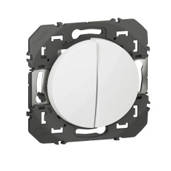 DOUBLE INTERRUPTEUR OU VA-ET-VIENT DOOXIE 10AX 250V~ FINITION BLANC