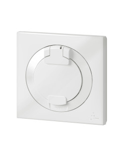 PRISE DE COURANT 2P+T A PUITS DOOXIE 16A IP44 LIVREE AVEC PLAQUE CARREE BLANCHE