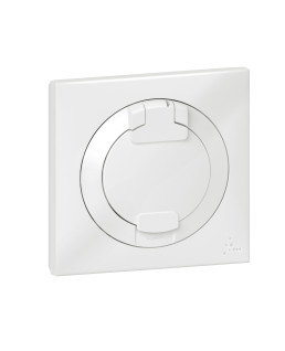 PRISE DE COURANT 2P+T A PUITS DOOXIE 16A IP44 LIVREE AVEC PLAQUE CARREE BLANCHE