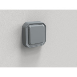 PRISE DE COURANT 2P+T PLEXO COMPLET ENCASTRE GRIS