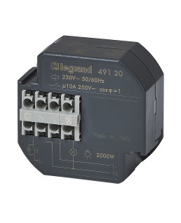 TELERUPTEUR UNIPOLAIRE 10AX 230V~ 50HZ A 60HZ INTENSITE MAXIMUM ACCEPTEE 50MA