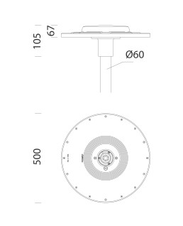 ISCHIA ROTO 3590 LED 48W GRAPHITE IP66 IK10 5580LM 3000K