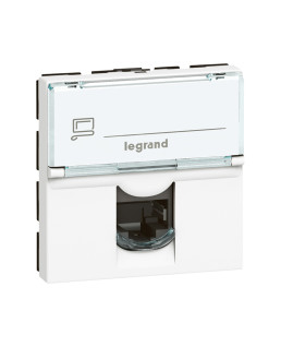 PRISE RJ45 CATEGORIE 6 FTP MOSAIC 2 MODULES - BLANC