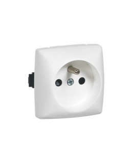 PRISE DE COURANT 2P+T BORNES AUTOMATIQUES APPAREILLAGE SAILLIE COMPOSABLE -BLANC