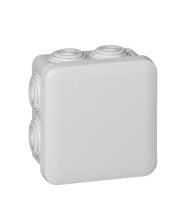 BOITE DE DERIVATION CARREE PLEXO DIMENSIONS 80X80X45MM - GRIS RAL7035