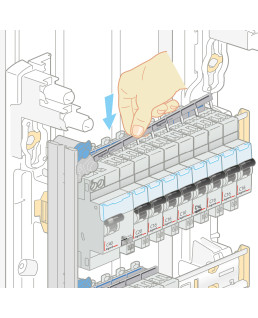 PEIGNE D'ALIMENTATION UNIVERSEL PHASE + NEUTRE HX3 1P - LONGUEUR 13 MODULES
